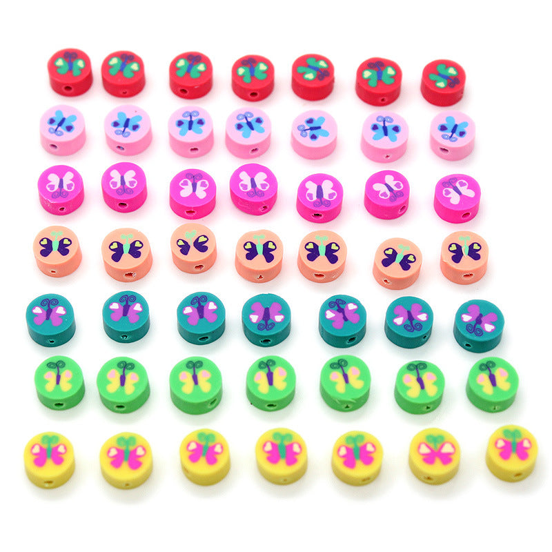 Al por mayor 1000pcs/paquete de mariposa redonda de color mixta de cerámica suave en rodajas de rodajas